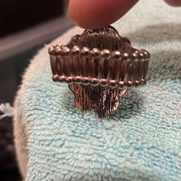 Adjustable turquoise and metal ring 💍 - Picture 5 of 5